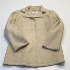 JONES NEW YORK Womens Large Faux Suede Winter Coat